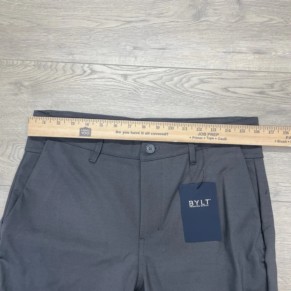 Bylt Basics Everyday Pant 2.0 Textured Gray Men Sz 33 Casual NEW